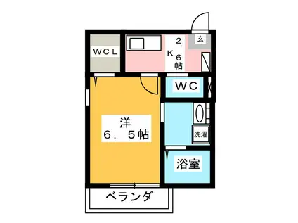 川崎カスケード(1K/1階)の間取り写真