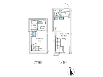 フィーカ代々木上原(ワンルーム/B1階)の間取り写真