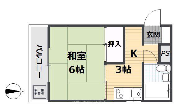 コーポラス円山(1K/3階)の間取り写真