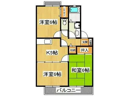 サニーコート田辺(3K/1階)の間取り写真