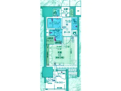 エステムプラザ品川大井町クリスタルヒルズ(1K/9階)の間取り写真