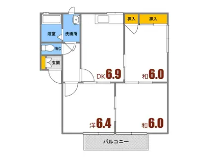 メゾン・ノリ(3DK/1階)の間取り写真
