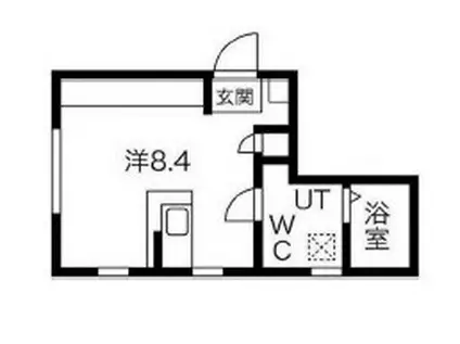 SAKURA AXIS 用賀(ワンルーム/2階)の間取り写真