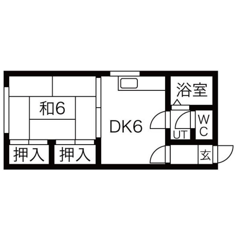 エバーグリーンもいわ(1DK/2階)の間取り写真
