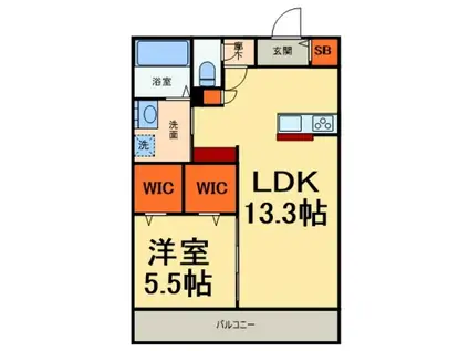 ノイエレーベン津田沼(1LDK/1階)の間取り写真
