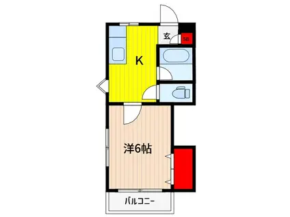 ルミエール(1K/2階)の間取り写真