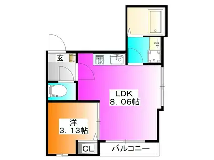 C`EST SI BON(1LDK/3階)の間取り写真