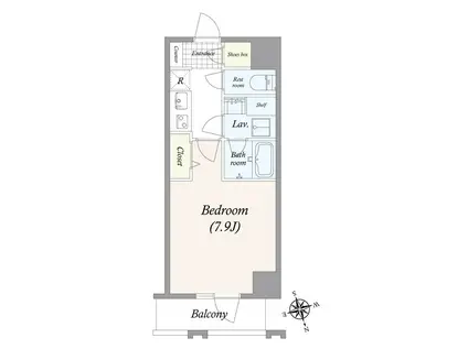 GRAN PASEO浅草橋II(1K/6階)の間取り写真