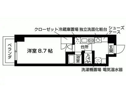 LUCERE31(1K/4階)の間取り写真