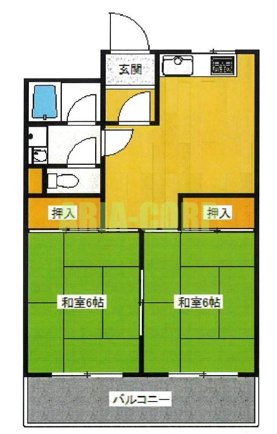 サン三国マンション(2DK/1階)の間取り写真