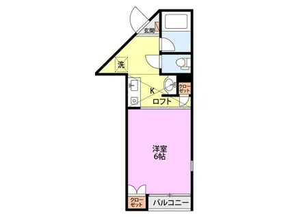 SAJA91B(1K/2階)の間取り写真