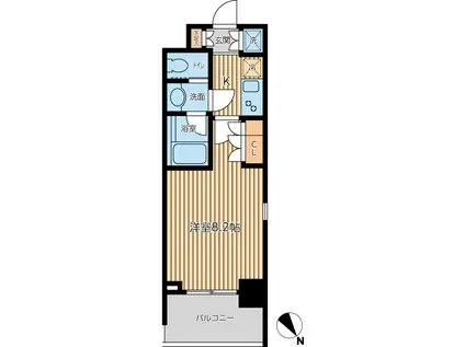 ドゥーエつつじヶ丘(1K/5階)の間取り写真