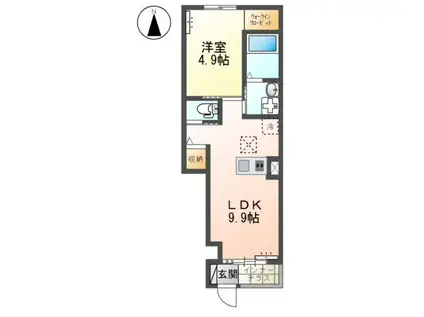 フェリーチェ元山(1LDK/1階)の間取り写真