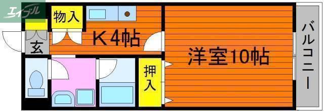 アンタレス豊成(1K/4階)の間取り写真