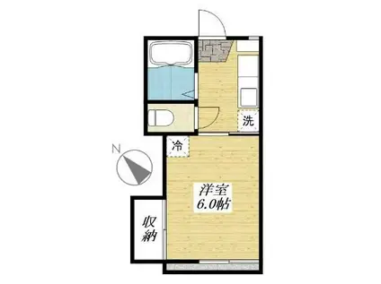 ドエルT&YII(1K/2階)の間取り写真