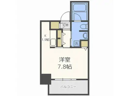 クロスレジデンス大阪新町(1DK/8階)の間取り写真