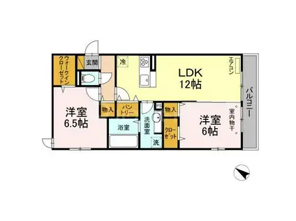 MUMCOURT(2LDK/2階)の間取り写真