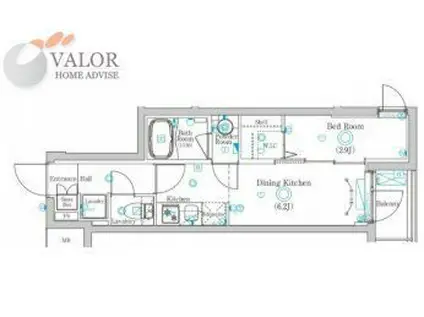 ラフィスタ鷺沼(1DK/3階)の間取り写真