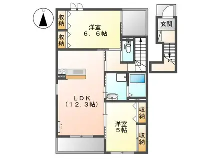プリムローズ(2LDK/2階)の間取り写真