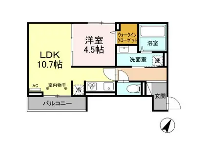 ASOU馬渕(1LDK/2階)の間取り写真