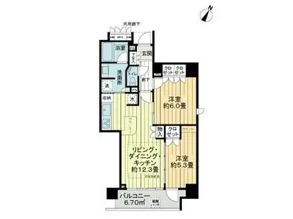 CONOE東日本橋(2LDK/5階)の間取り写真