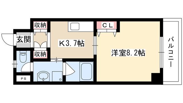 GRAND STAGE今池(1K/2階)の間取り写真