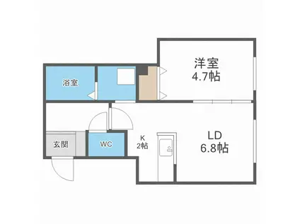 TERRACE KASUMI(1LDK/5階)の間取り写真