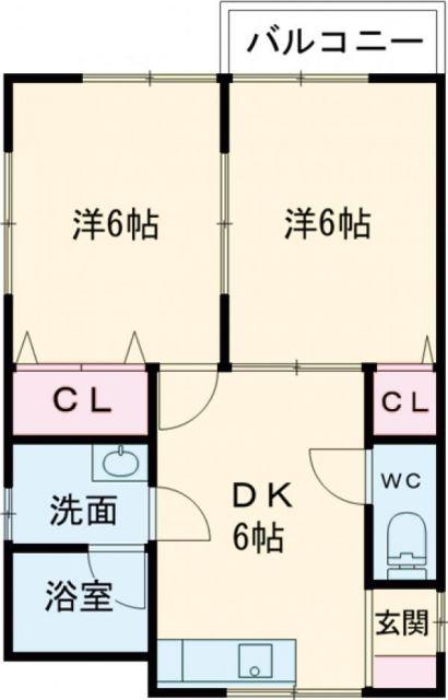 T・Mコーポラス B(2DK/1階)の間取り写真