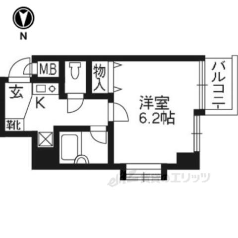 ベラジオ四条堀川(1K/8階)の間取り写真