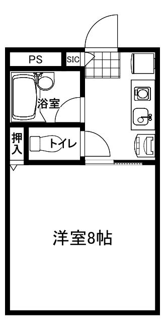 セピアハイツ(1K/3階)の間取り写真