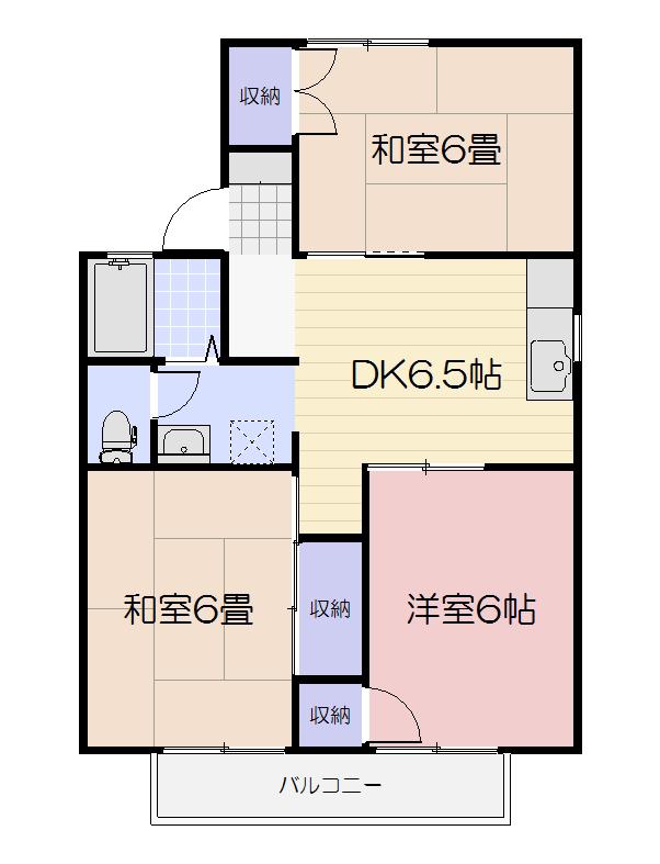セジュール万倍(3DK/2階)の間取り写真