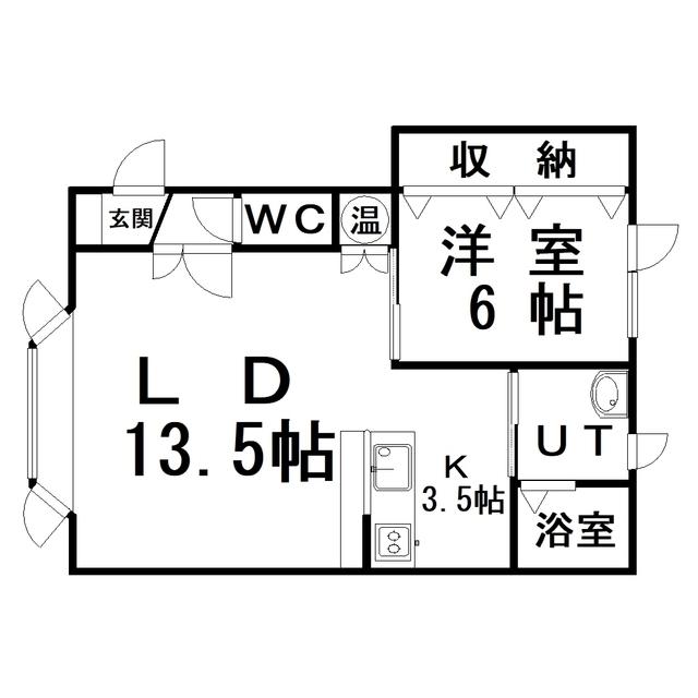 レスト中園(1LDK/2階)の間取り写真