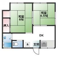 ハイツナカムラA(2DK/1階)の間取り写真
