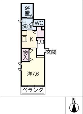 プレチオーサ(1K/2階)の間取り写真