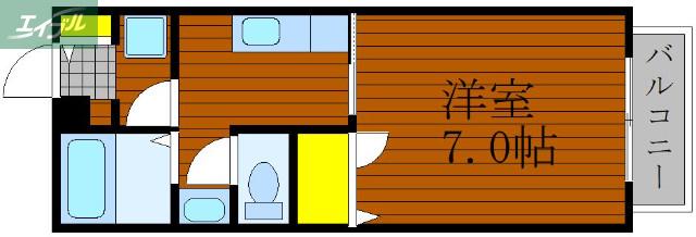 アンテリジャン小川(1K/2階)の間取り写真