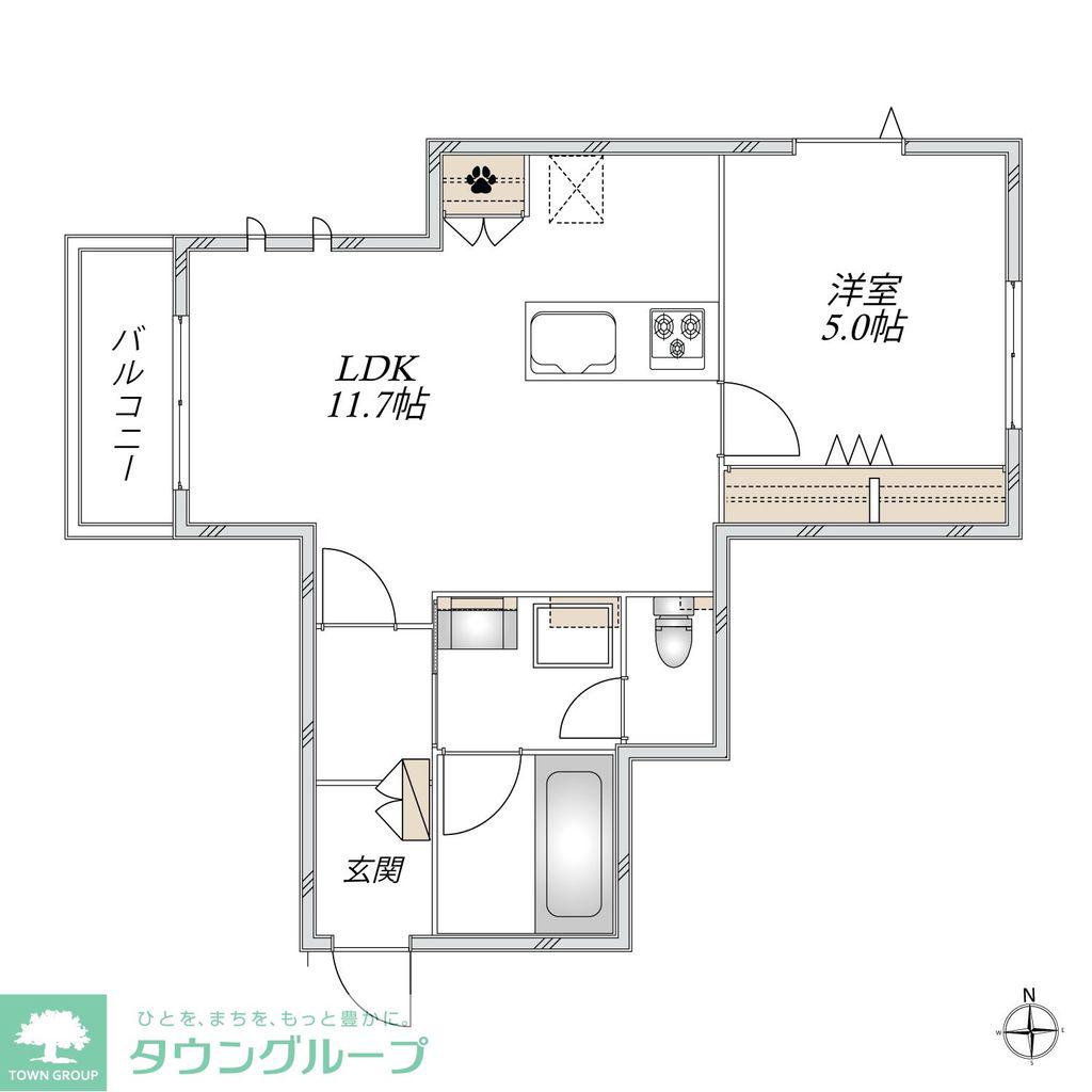 ラ・ヴィータ(1LDK/3階)の間取り写真