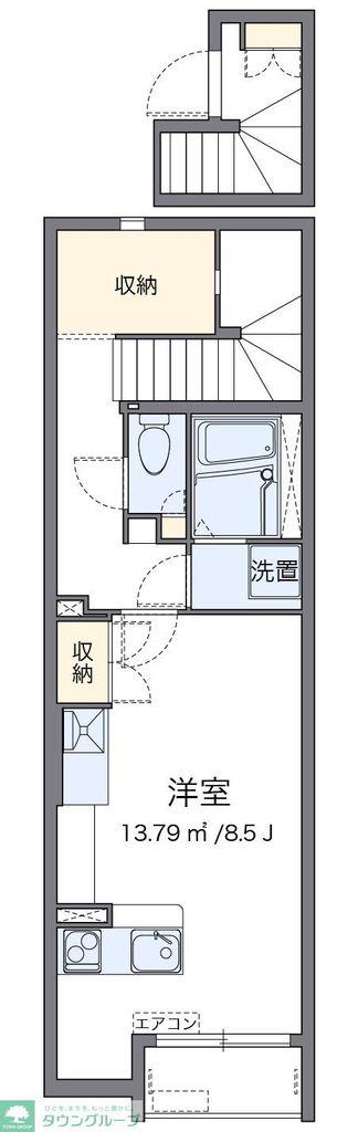 ミランダJ ヴィレッタ II(ワンルーム/2階)の間取り写真