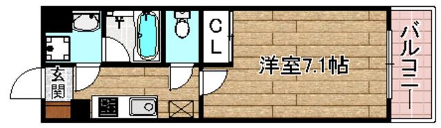 アーバネックス高槻芥川(1K/5階)の間取り写真