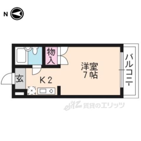 ラウンドテーブル(1K/1階)の間取り写真