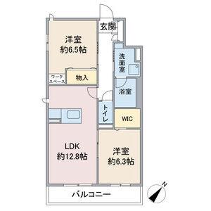 フェリシア ガーデン(2LDK/3階)の間取り写真