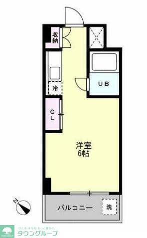 ベルメゾン町田(ワンルーム/2階)の間取り写真