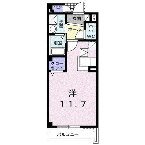 プレーヌ・フルサワ(ワンルーム/3階)の間取り写真