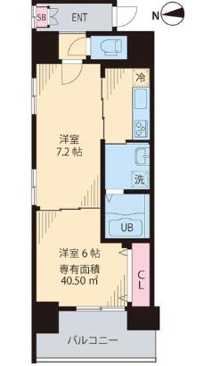 ステラ北進(1LDK/8階)の間取り写真