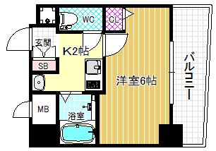エスリード東梅田(1K/7階)の間取り写真