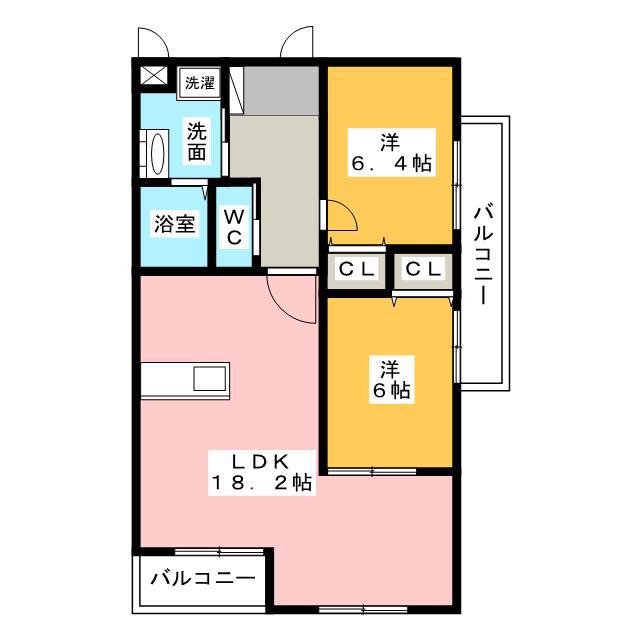 EXCEL COURT KUWANA I(2LDK/2階)の間取り写真