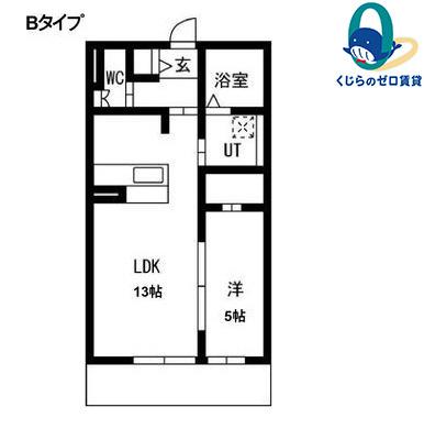 LUX御影(1LDK/3階)の間取り写真