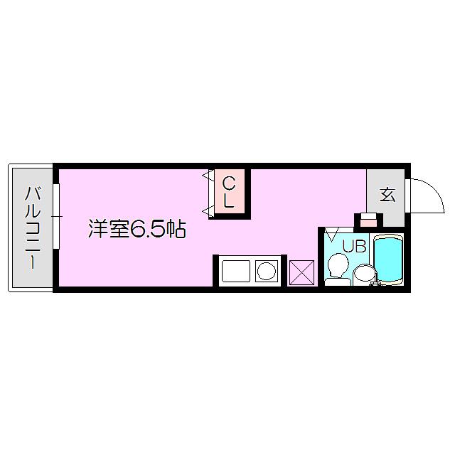 パル下新庄(ワンルーム/3階)の間取り写真