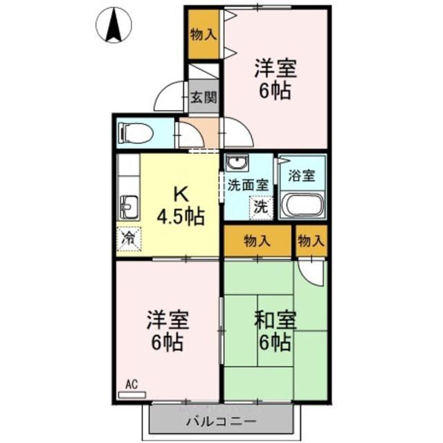 セジュールふじいB棟(3K/2階)の間取り写真
