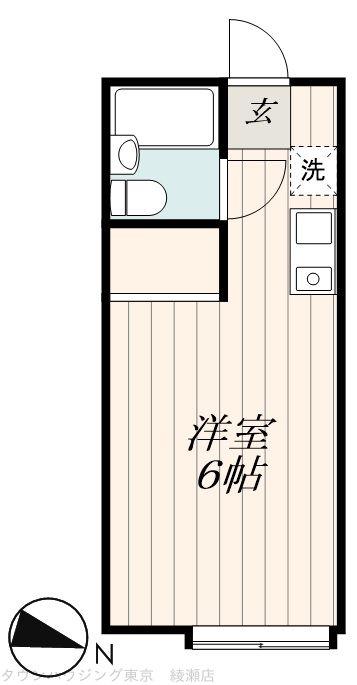 シャンボールA館(ワンルーム/1階)の間取り写真