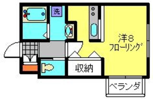 メゾン・エス(ワンルーム/2階)の間取り写真